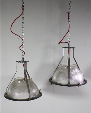 Holophane Glass Pendant Lights