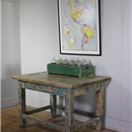 Blue painted Distressed Work Table