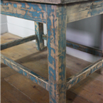Blue painted Distressed Work Table