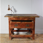 Vintage Red Wooden Table