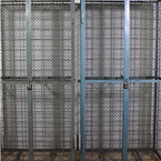Grey and Blue Metal Wine Cages