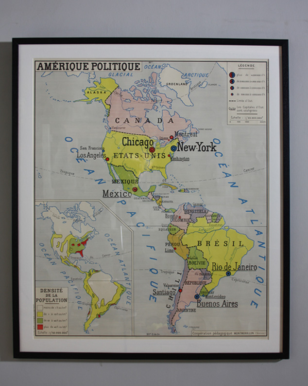 america & South America French Map x
