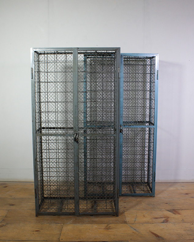 Grey and Blue Metal Wine Cages