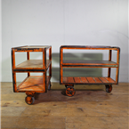 Orange Metal framed Factory Trolley