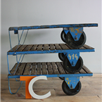 Blue Pallet Trolley Tables