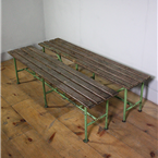Green Metal Benches