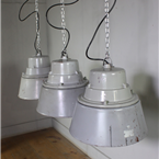 Industrial Grey Lights with Glass Shades