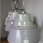 Industrial Grey Lights with Glass Shades