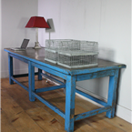 Large Industrial Blue Table