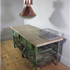 Green Distressed Meshed Workbench