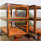 Orange Metal framed Factory Trolley