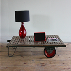 Red Wheeled Pallet Tables