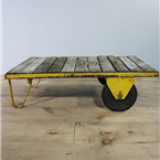 yellow trolley table